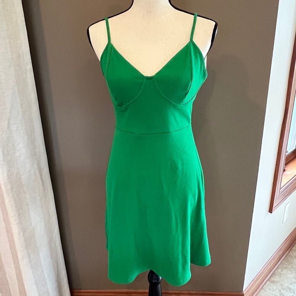 NWT Wild Fable Women's Knit Green Skater Dress, Size Medium